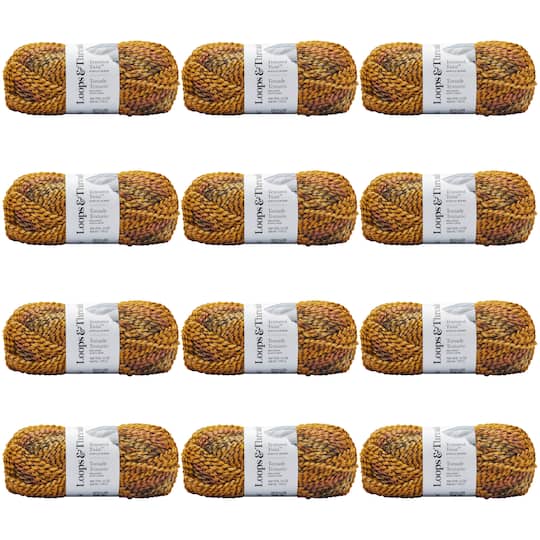 12 Pack: Textured Twist™ Yarn by Loops & Threads